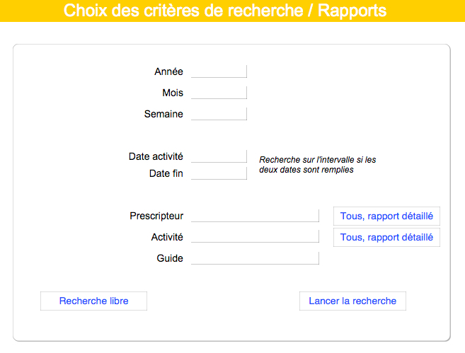 Le module de cherches et générateur de rapports