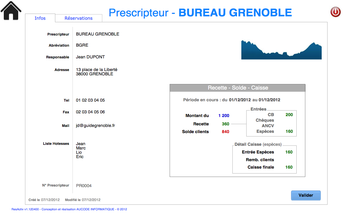 WEB - onglet fiche infos prescripteur